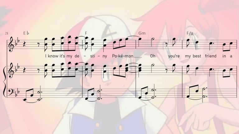 Descarga gratuita del PDF de partitura para piano de la canción de Pokémon: ¡Conviértete en un maestro de la melodía!